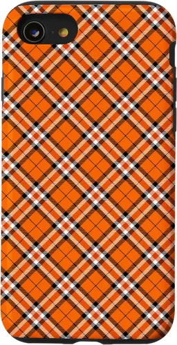Vista 18 de iPhone 16 Vintage Orange Plaid Halloween Fall Autumn Pumpkins Case