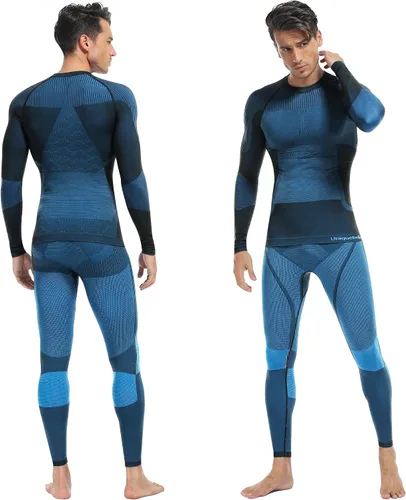 Vista 2 de UNIQUEBELLA - Ropa interior térmica para hombre con calzoncillos largos y forro polar de secado rápido y capa de base térmica
