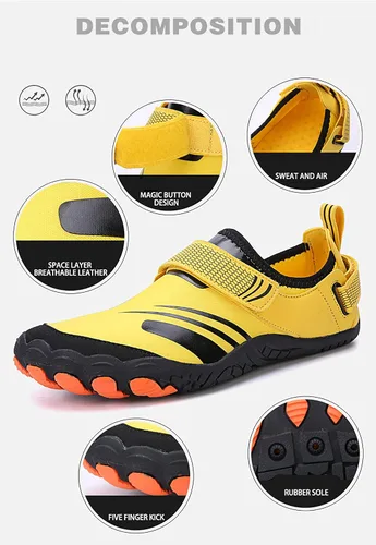 Vista 2 de Aeefnuie Zapatos deportivos de senderismo para hombres y mujeres, zapatos de playa de secado rápido, zapatos de agua descalzos para correr, zapatos