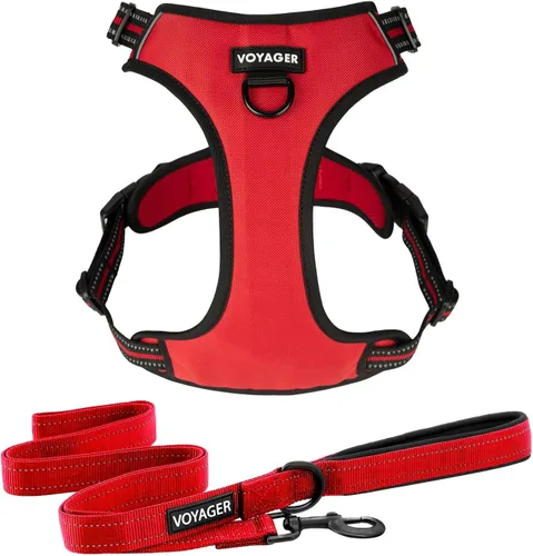 Vista 14 de Voyager Arnés para Perro con Doble Enganche de Correa, Control Sin Tirones, Ajustable, Suave pero Fuerte, Arnés para Mascotas para Perros Medianos