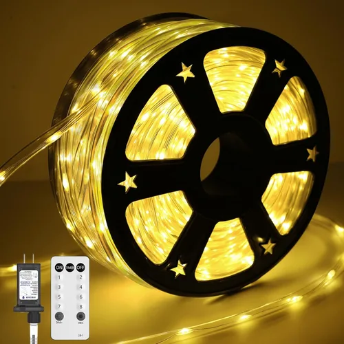 Vista 10 de Luces de cuerda LED de 360 pies para exteriores con control remoto