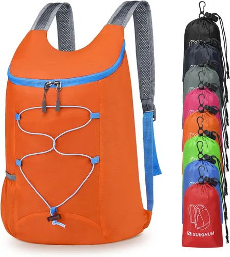 Vista 8 de Mochila de senderismo pequeña de 20L Mochila plegable ligera negra Negro