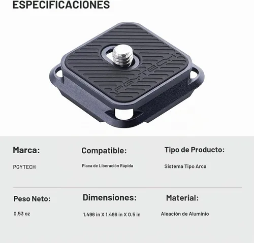 Vista 7 de PGYTECH 2 piezas de placas de liberación rápida tipo Arca, interruptor de repuesto entre trípode, monopie, deslizante, compatible con Arca Swiss