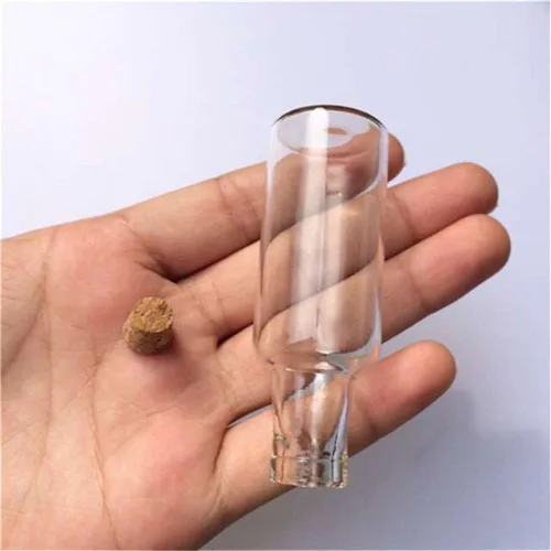 Vista 6 de Botellas de cristal transparente con tapón de corcho, para decoración de bodas
