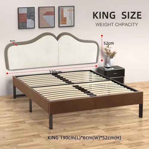 Vista 6 de BSHOMGI Cabeceras tamaño King para paneles de cabecera de cama ajustables, cabeceras tapizadas de terciopelo de cama con canal vertical, moderno
