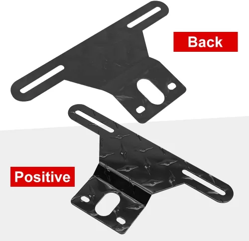 Vista 7 de Hoypeyfiy Soporte de luz para matrícula de remolque para camión, caravana, todoterreno, soporte de aluminio para matrícula (color negro, 1 unidad)