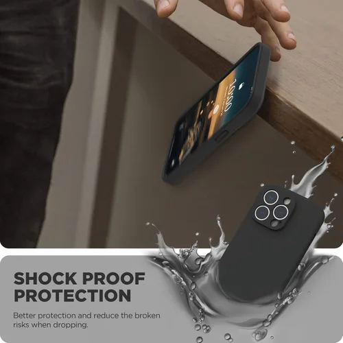 Vista 7 de SURPHY Funda diseñada para iPhone 14 Pro Max con protector de pantalla, (con protección de cámara y forro de microfibra suave), funda de silicona