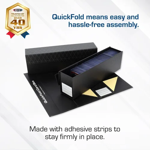 Vista 2 de BCW QuickFold® Cajas de almacenamiento de tarjetas para magnéticos y toploaders – Paquete de 3 Caja portadora de tarjetas con cierre magnético