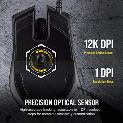 Vista 5 de Corsair Harpoon PRO RGB - Mouse para juegos ligero con cable FPS/MOBA - 12,000 DPI - 6 botones programables - Compatible con iCUE - PC, Mac, PS5
