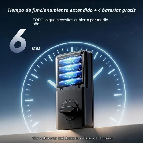 Vista 2 de Cerradura de puerta de entrada sin llave, cerradura inteligente biquole con Negro