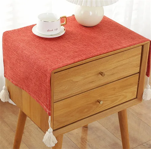 Vista 12 de Mantel de tela para mesita de noche, antideslizante, a prueba de polvo, gabinete de TV, refrigerador, lavadora, toalla cuadrada universal pequeña