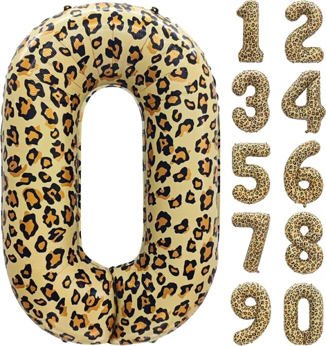 Vista 8 de Decoraciones de globos de letras de feliz cumpleaños con estampado de Estampado de leopardo