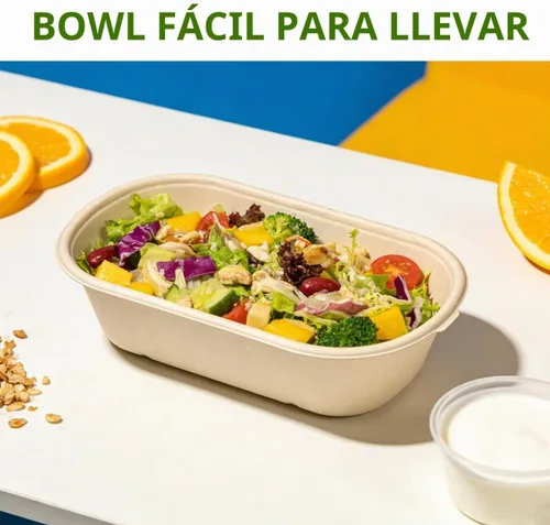 Vista 5 de Paquete de 100 cuencos de papel oblongos de 32 onzas, para burrito