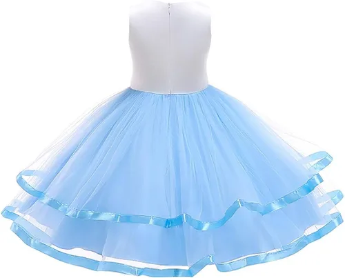 Vista 2 de COTRIO Unicorn Costume Fancy Dress Up Flower Girls Dresses Pageant Party Evening Gowns Halloween Tutu Dress