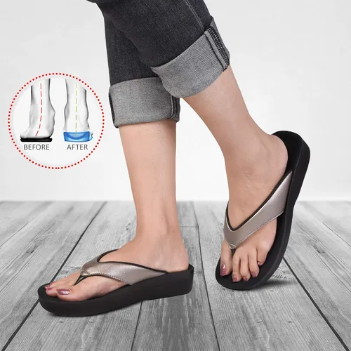 Vista 2 de AEROTHOTIC Women's Comfortable Arch Support Summer Orthotic Flip Flops Sandals