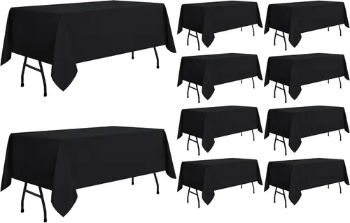 Vista 45 de Sancua Mantel cuadrado resistente a manchas y arrugas, lavable, de poliéster, decorativo de tela para mesa de comedor, fiestas de bufé y campamento
