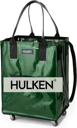 Vista 14 de HULKEN (Pequeño, Rojo Cósmico) Bolsa de comestibles reutilizable sobre ruedas, carrito de compras, bolsa con ruedas, cierre de cremallera, ligera