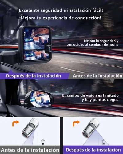 Vista 5 de Espejos de remolque para 2008-2013 para Chevy Silverado GMC Sierra 1500/2500 HD/3500 con un par de lado izquierdo y derecho. Regulación manual. Sin