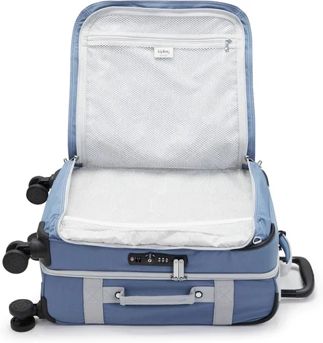 Vista 5 de Kipling Spontaneous S Softside Spinner Wheel Equipaje, tamaño cabina, correas elásticas, Cepillo Azul C