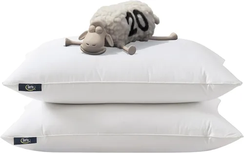 Vista 7 de Serta Juego de 2 almohadas refrescantes HeiQ de 240 hilos suaves e hipoalergénicas para dormir de espalda