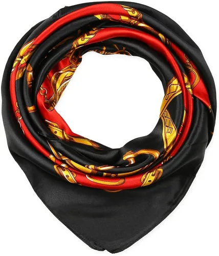 Vista 15 de corciova - Bufanda cuadrada grande para mujer, diadema sedosa para cabello rizado, lazo para dormir por la noche, bandana a la moda, 35 x 35