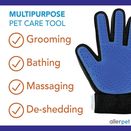 Vista 5 de Allerpet Alivio de alergias para perros con par de guantes de aseo gratis – El mejor removedor de caspa de mascotas para alérgenos