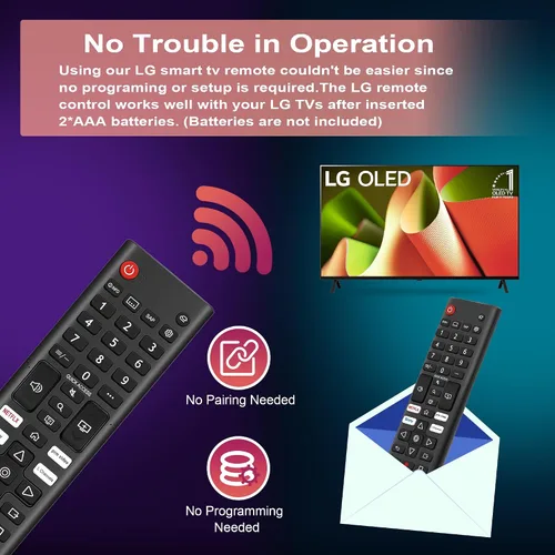 Vista 5 de (Pack of 2) for LG Smart TV Remote Control Replacement Universal Remote Compatible with All LG LCD LED OLED UHD HDTV 3D 4K Smart TV Models - Easy