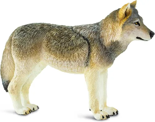 Vista 7 de Safari Ltd. Figura de lobo gris, figura realista de lobo de plástico de 4 pulgadas, juguete educativo para niños, niñas y niños a partir de 3 años