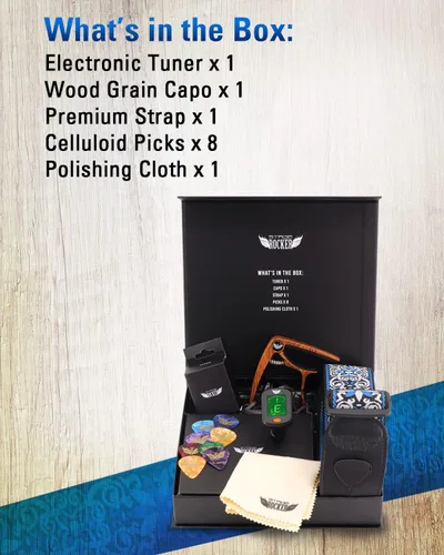 Vista 8 de Stage Rocker Guitar Accessories Gift Box for Acoustic and Electric Guitars, 5-in-1 Essential Gift
