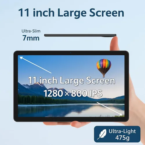 Vista 8 de NOBKLE - Tableta Android 15 de 11 pulgadas con ranura 4G LTE SIM, 20 GB de RAM, 128 GB de almacenamiento, procesador Octa-Core, pantalla IPS HD
