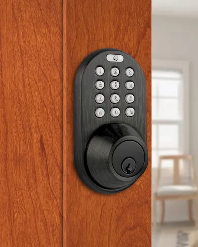 Vista 4 de MiLocks - Cerradura electrónica para puerta de entrada sin llave, DF-02OB Oil Rubbed Bronze