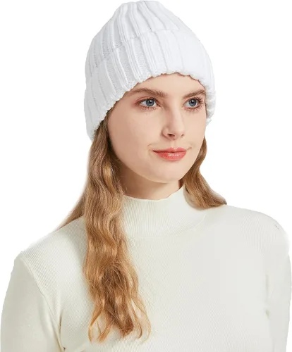 Vista 3 de NPQQUAN Gorro de punto de invierno cálido para mujer y hombre