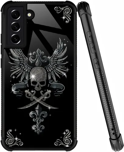 Vista 9 de ZHEGAILIAN Funda compatible con Samsung Galaxy S21, funda de vidrio orgánico para niñas, mujeres y hombres, diseño de cuatro esquinas, antiarañazos