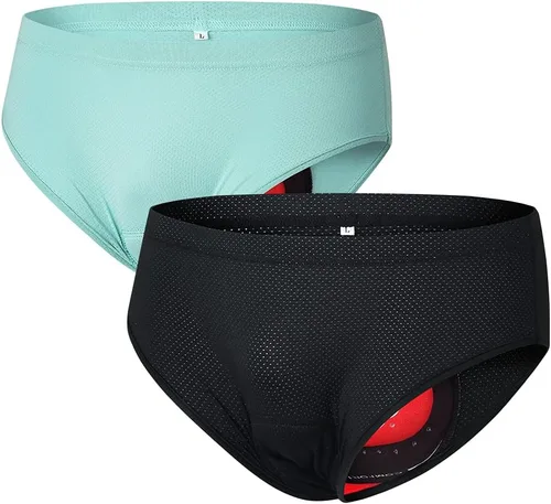 Vista 8 de ERYUE Ropa interior de bicicleta, ropa interior de bicicleta para hombre, calzoncillos acolchados para bicicleta, ropa interior de ciclismo, Negro