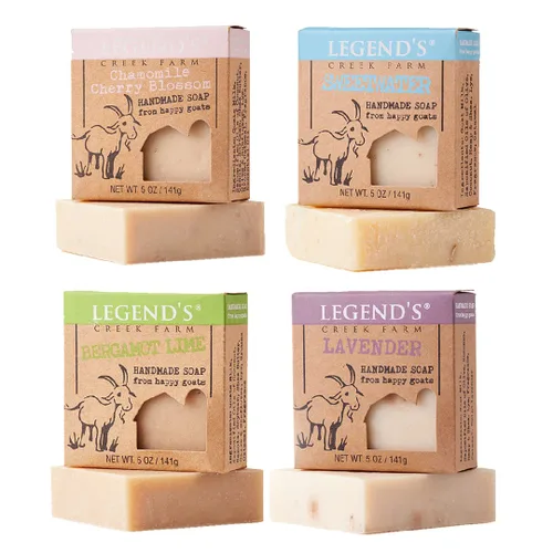 Vista 11 de Legend's Creek Farm Goat Milk Soap - Jabón hidratante limpiador para manos y cuerpo, jabón natural de 5 onzas para piel sensible, hecho a mano