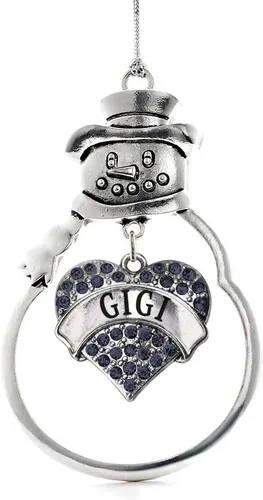 Vista 19 de Inspired Silver - Fuerza Aérea - Adorno de Navidad plateado - Adorno de árbol de Navidad con colgante de corazón azul con circonita cúbica
