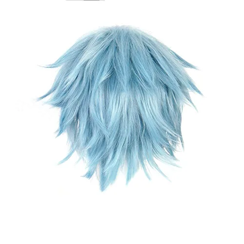 Vista 2 de XiongXiongLe Peluca de Halloween, cosplay, anime, My Hero Academia Cos, juego de rol, sintético, corto, azul, multicolor, pelucas para hombres