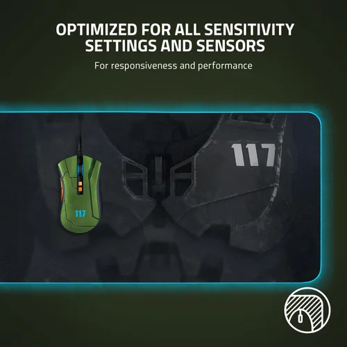 Vista 4 de Razer Goliathus - Alfombrilla de mouse para juegos Chroma extendida iluminación RGB personalizable material de tela suave control equilibrado