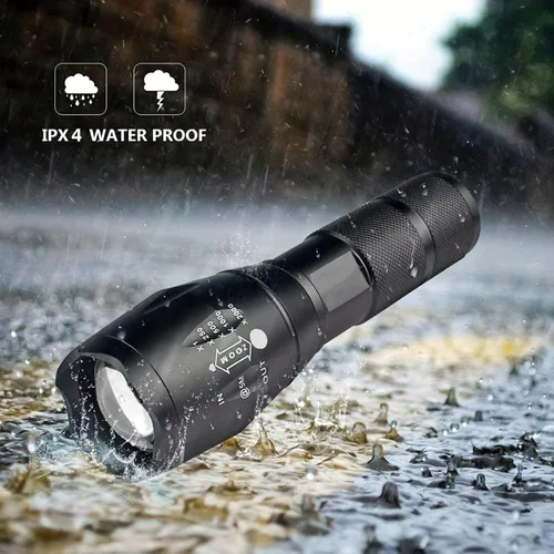 Vista 6 de Paquete de 3 linternas superbrillantes, linterna LED de alto lúmenes con haz zoomable, mini linternas para acampar, senderismo, pasear perros