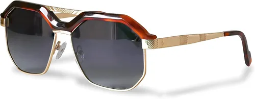 Vista 2 de Technigadgets Gafas de sol de acetato con montura octogonal vintage para hombres y mujeres Benjamin Gafas de sol