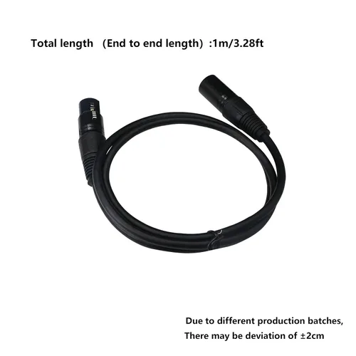 Vista 4 de (3.3 ft) DMX Stage Light Cable, DJ XLR Cable, SinLoon hembra XLR de 3 pines a conector XLR DMX macho de 5 pines para luz de cabeza móvil con entrada