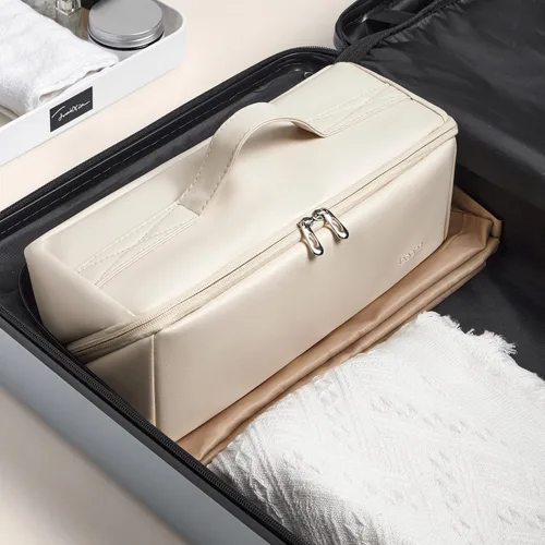 Vista 6 de Veki Estuche de almacenamiento de viaje para Dyson Airwrap Styler, color Blanco sucio