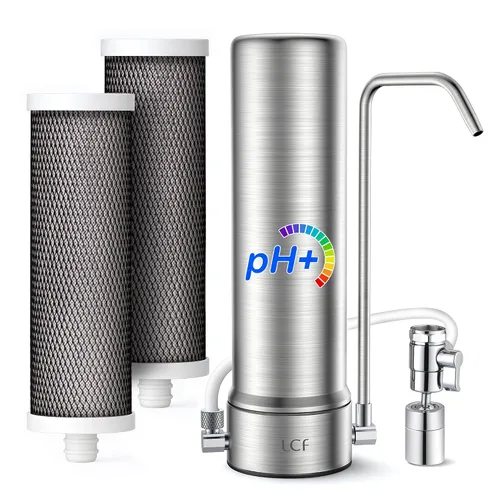 Vista 11 de LCF 0.01μm Ultra-filtración debajo del fregadero Sistema de filtro de agua, purificador de agua mineral alcalino de 3 etapas, grifo LED UV-C