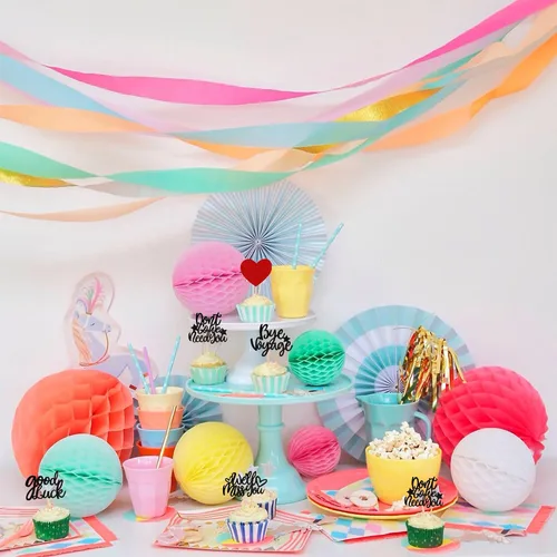 Vista 7 de 30 piezas de adornos para cupcakes con purpurina «We Will Miss You» Don't Go We Need You Bye Voyage Good Luck Heart Cupcake Picks para despedida
