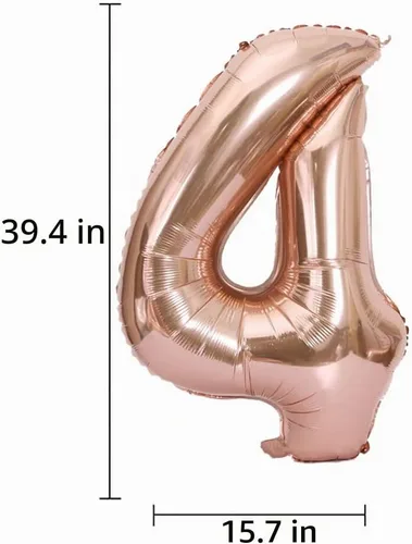 Vista 5 de Kit de decoración de cumpleaños número 43, globos, pancartas y confeti de oro rosa, 31 piezas, adultos, unisex, decoración de fiesta de cumpleaños