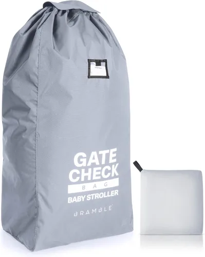 Vista 10 de Bramble Bolsa de viaje para cochecito de 45 pulgadas para avión, cierre de cordón, identificación, correa ajustable acolchada, bolsa de cochecito a