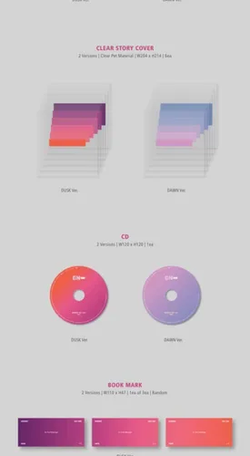 Vista 2 de Enhypen Border : Day One 1st Mini Album 2 Version SET 136p PhotoBook+Clear Story Cover+1p Bookmark+2p PhotoCard+1p PostCard+Tracking Sealed