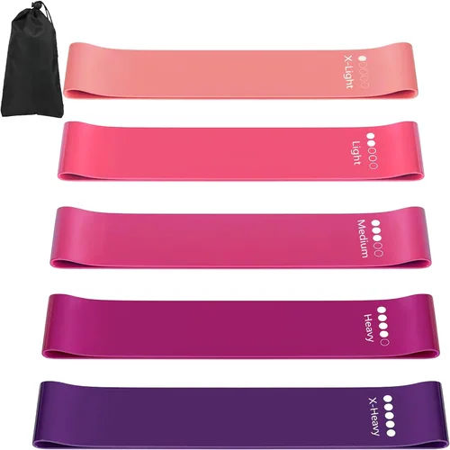 Vista 13 de Bandas de resistencia para entrenamiento, bandas de ejercicio de látex, bandas elásticas para ejercicio con guía de entrenamiento y bolsa