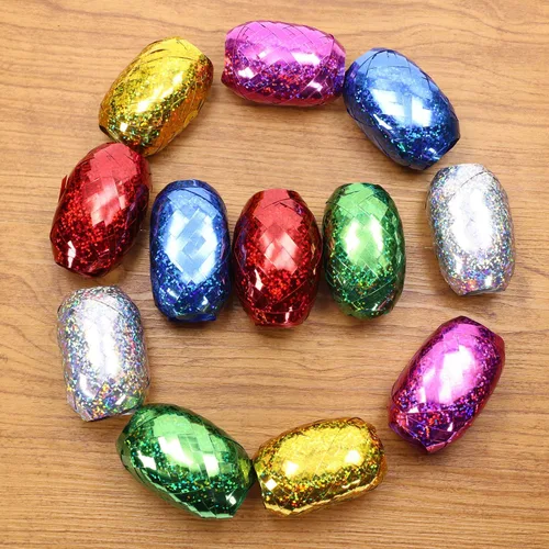 Vista 3 de Cinta rizadora brillante Penta Angel 6 colores 120M cinta metálica para envolver globos para Navidad, Acción de Gracias, Pascua, boda, fiesta