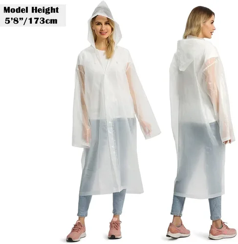 Vista 6 de Opret 2 impermeables para adultos + 2 impermeables para niños, color blanco